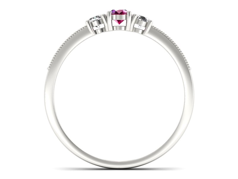Pierścionek z rubinem i brylantami białe złoto - p15204br — zdjęcie 2