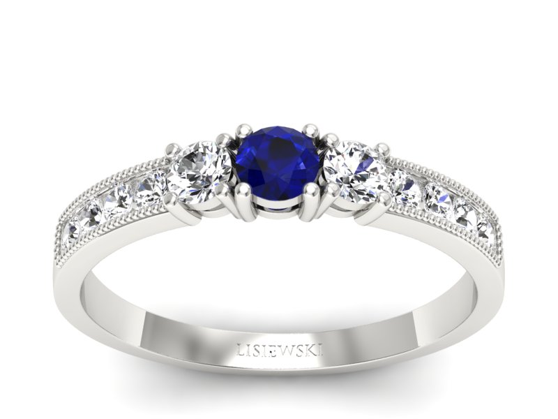 Pierścionek zaręczynowy ze spinelem i brylantem - p15204bsp