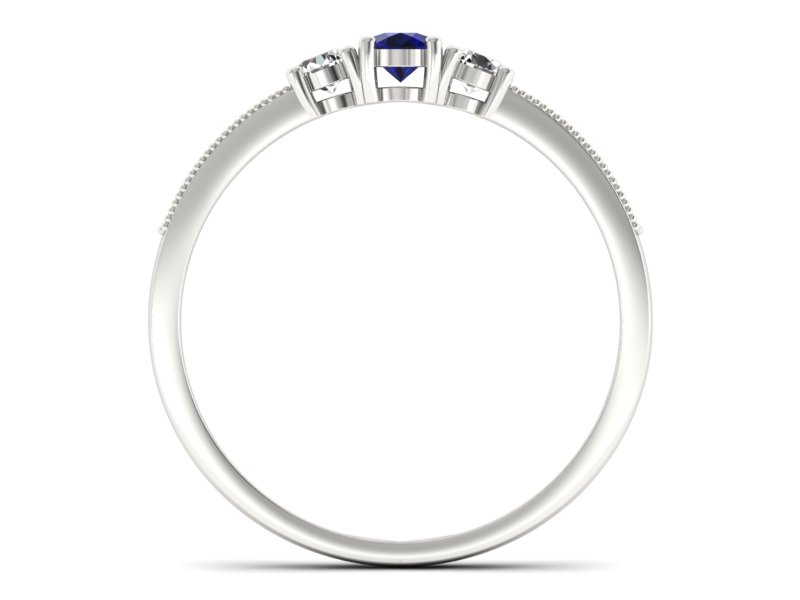 Pierścionek zaręczynowy ze spinelem i brylantem - p15204bsp — zdjęcie 2