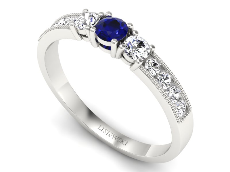 Pierścionek zaręczynowy ze spinelem i brylantem - p15204bsp — zdjęcie 3