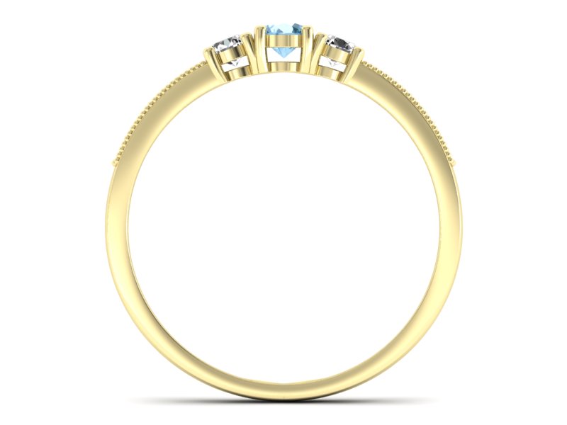 Pierścionek z topazem i brylantami żółte złoto - p15204za — zdjęcie 2