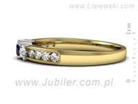 Pierścionek z szafirem i diamentami białe i żółte złoto - p15204zbsz- 2