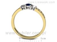 Pierścionek z szafirem i diamentami białe i żółte złoto - p15204zbsz- 3