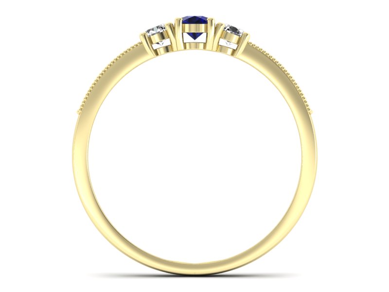 Pierścionek ze spinelem i brylantami żółte złoto - p15204zsp — zdjęcie 2