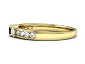 Złoty pierścionek ze spinelem i diamentami - p15204zsp - 2