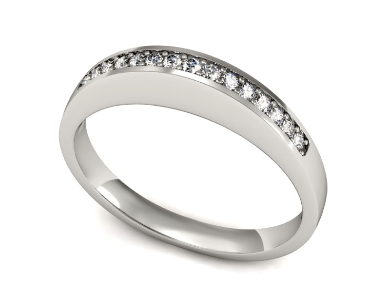 Złoty pierścionek z brylantami białe złoto - P15205b — zdjęcie 3