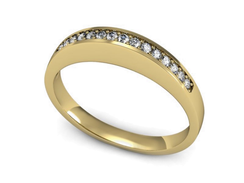 Złoty pierścionek z brylantami żółte złoto - P15205z — zdjęcie 3