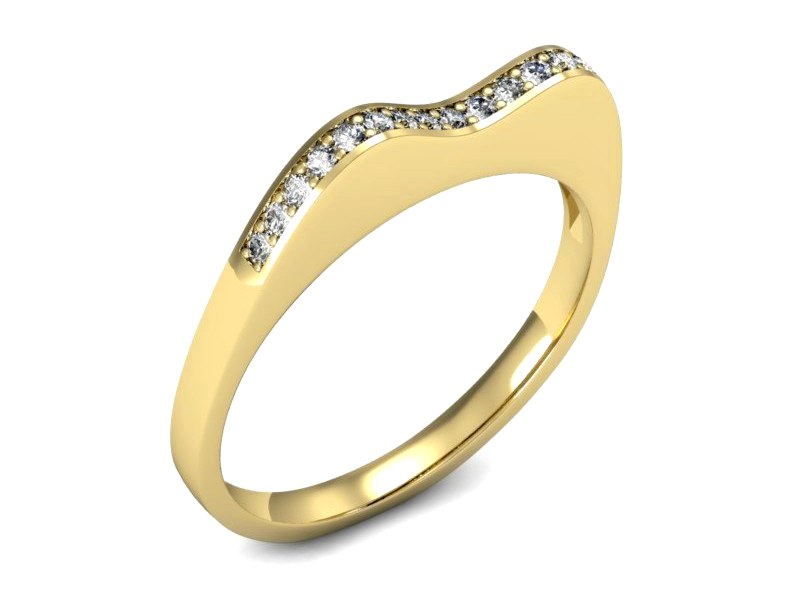 Złoty pierścionek z brylantami żółte złoto - P15206z — zdjęcie 3