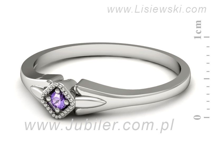 Złoty pierścionek z tanzanitem białe złoto - P15207bt — zdjęcie 2