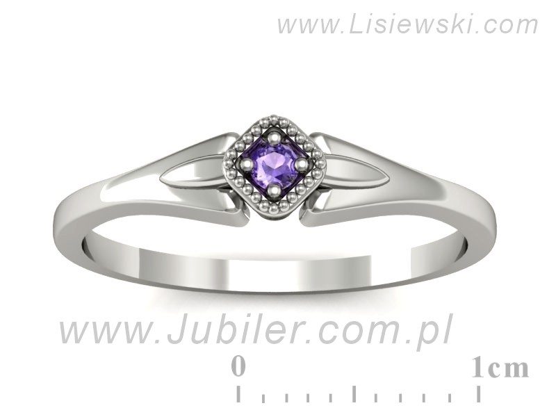 Złoty pierścionek z tanzanitem białe złoto - P15207bt — zdjęcie 3