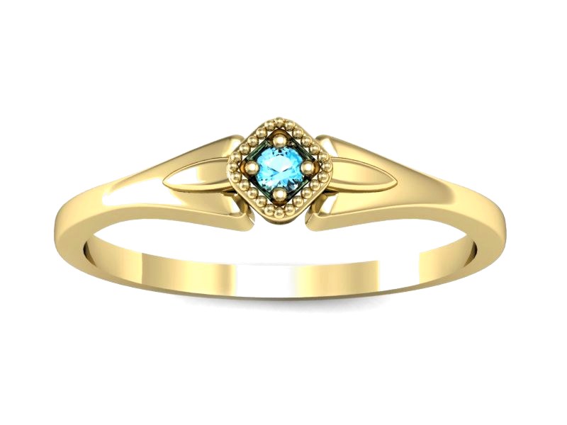 Złoty pierścionek z topazem żółte złoto - P15207za — zdjęcie 3