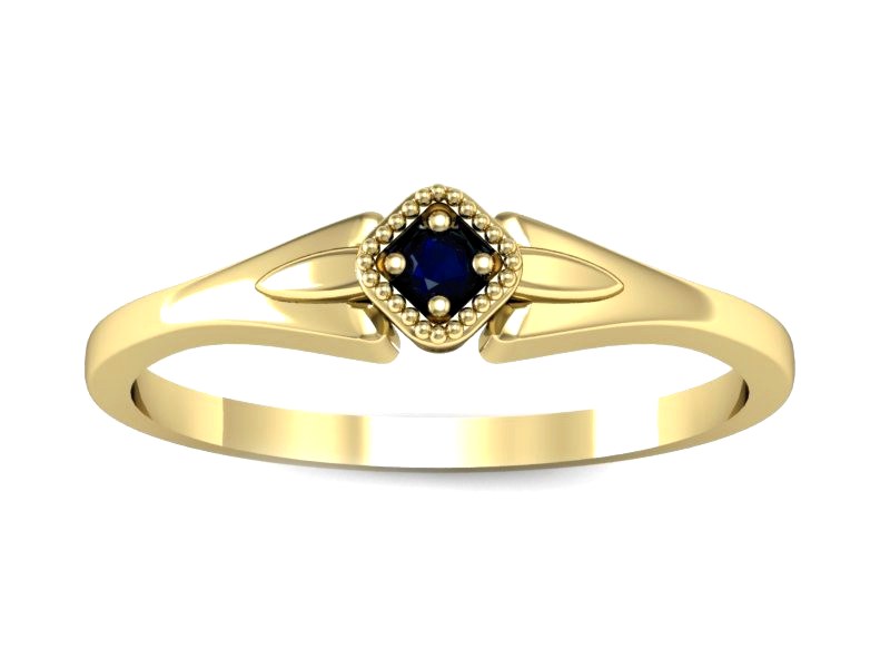 Złoty pierścionek z szafirem żółte złoto - P15207zsz — zdjęcie 3