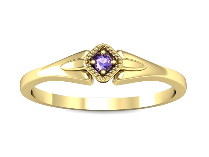 Złoty pierścionek z tanzanitem żółte złoto - P15207zt — zdjęcie 3