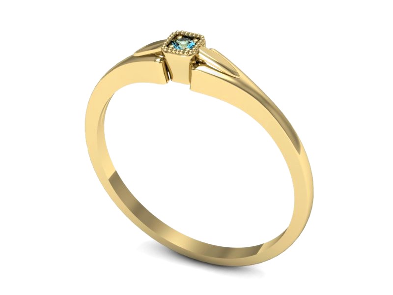 Złoty pierścionek z topazem żółte złoto - P15208za — zdjęcie 3