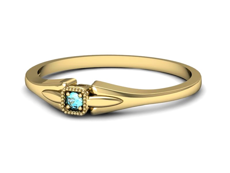 Złoty pierścionek z topazem żółte złoto - P15208za — zdjęcie 2