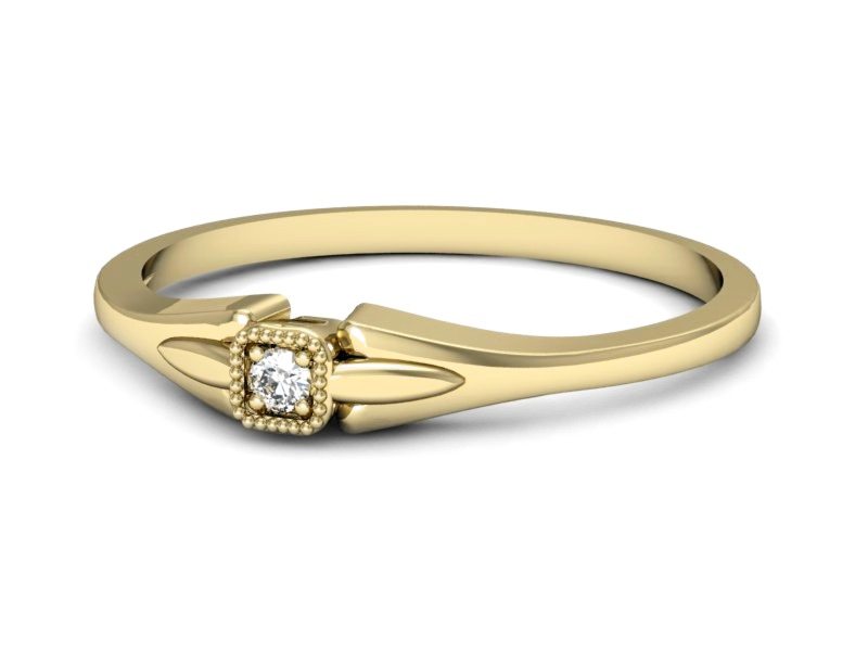 Złoty pierścionek z szafirem żółte złoto - P15208zsz — zdjęcie 2