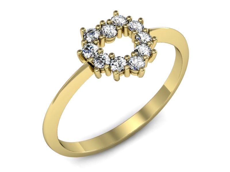 Pierścionek zaręczynowy z brylantami złoto proba 585 - P15209z