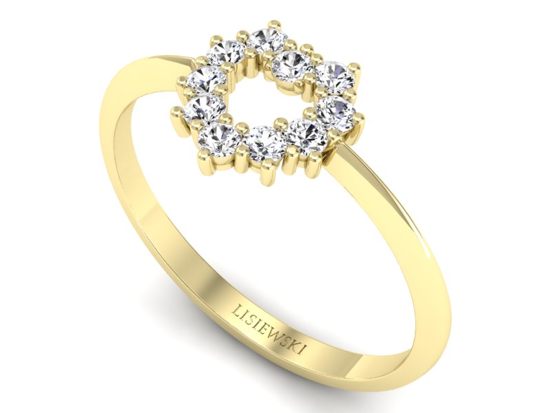 Pierścionek zaręczynowy z brylantami - P15209z — zdjęcie 3