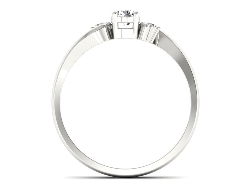 Złoty pierścionek z brylantami białe złoto - P15210bP — zdjęcie 2