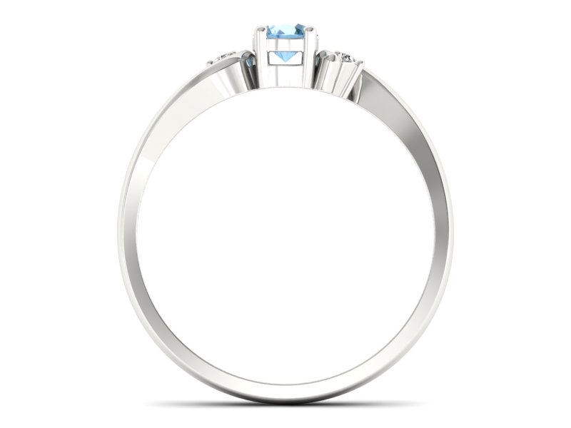 Pierścionek z topazem i brylantami białe złoto - P15210btp — zdjęcie 2