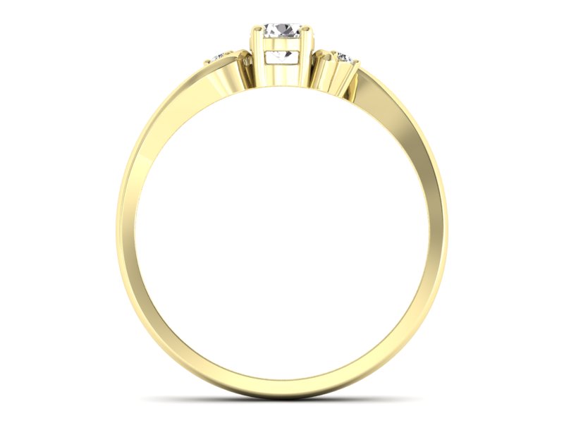 Złoty pierścionek z brylantami żółte złoto - P15210zP — zdjęcie 2