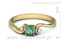 Pierścionek ze szmaragdem i diamentami w żółtym złocie - P15210zszm- 2