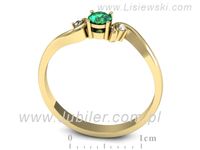Pierścionek ze szmaragdem i diamentami w żółtym złocie - P15210zszm- 3