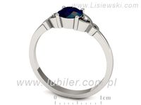 Pierścionek z szafirem białe złoto z brylantami gold 14k - P15211bsz- 3