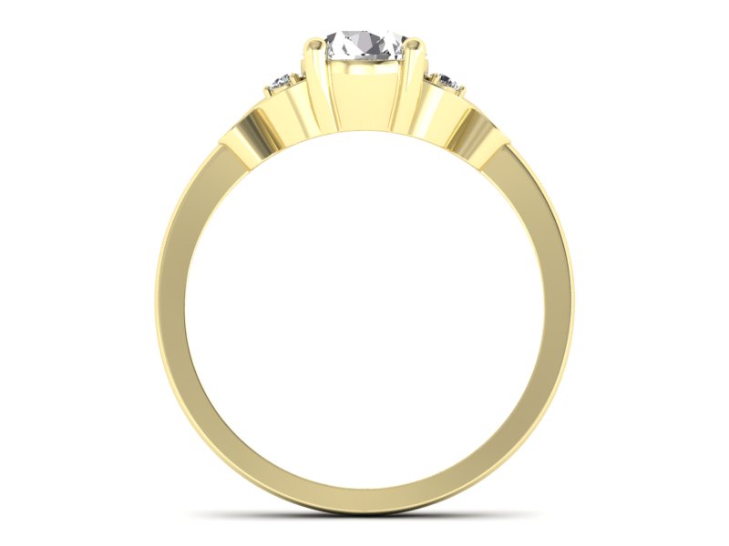 Złoty pierścionek z brylantami żółte złoto - P15211z — zdjęcie 2