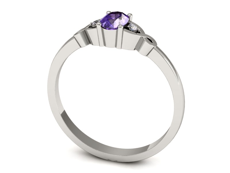 Pierścionek z tanzanitem białe złoto z brylantami - P15212bt — zdjęcie 3