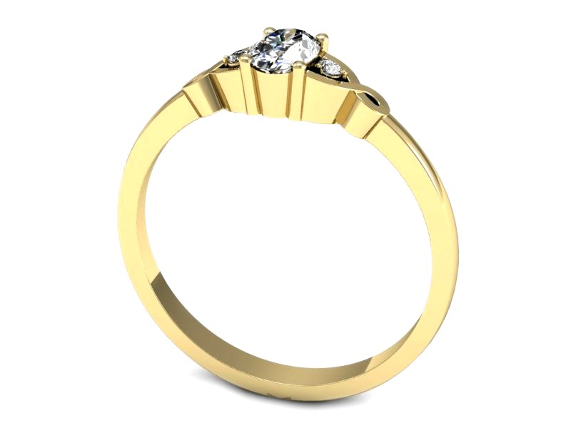 Złoty pierścionek z diamentami żółte złoto - P15212z — zdjęcie 3