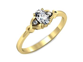 Złoty Pierścionek z diamentami żółte złoto 585 - P15212z - 1