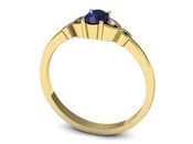 Złoty pierścionek z szafirem i diamentami złoto - P15212zszc - 3