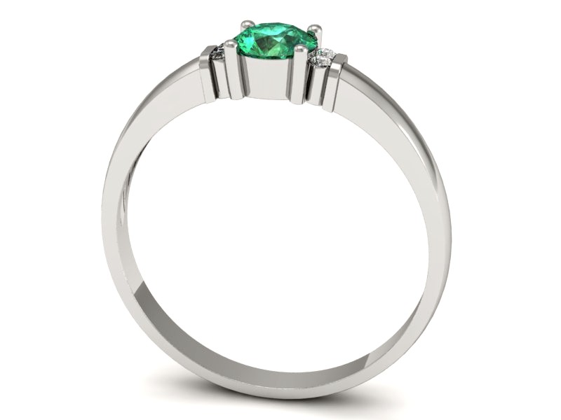 Złoty pierścionek ze szmaragdem i brylantami - P15213bszm — zdjęcie 3