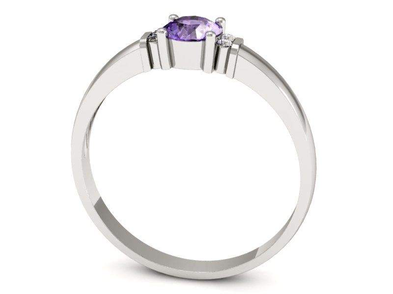 Pierścionek z tanzanitem białe złoto i brylantami - P15213bt — zdjęcie 3