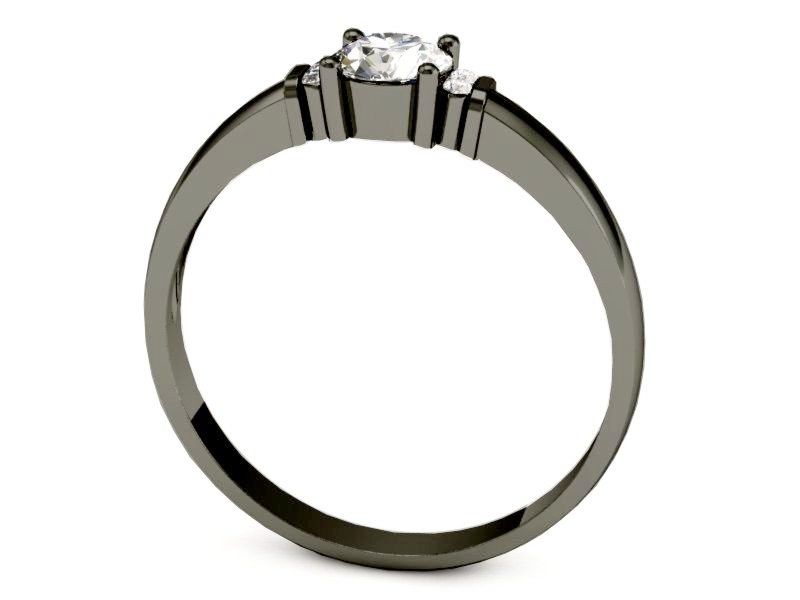 Złoty pierścionek z diamentami czarne złoto 585 - p15213cz - 2