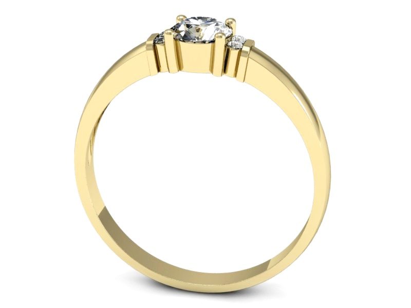 Złoty pierścionek z brylantami żółte złoto - P15213z — zdjęcie 3