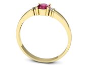 Złoty pierścionek z rubinem i brylantami - P15213zr - 3