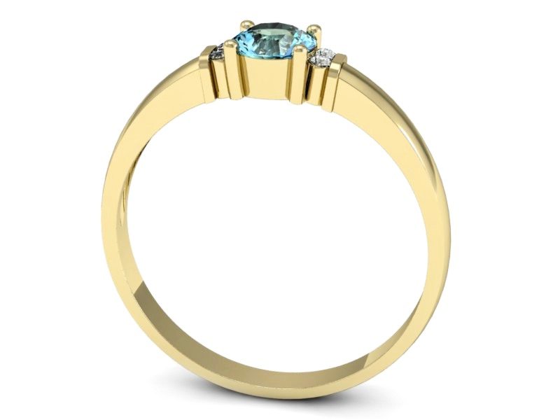 Złoty pierścionek z topazem i brylantami - P15213ztp — zdjęcie 3