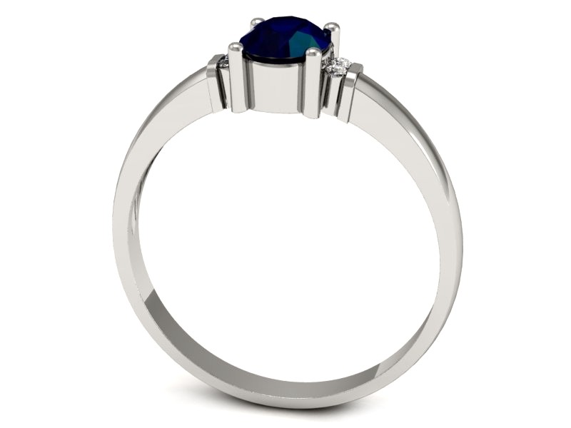 Elegancki pierścionek z szafirem i brylantami - P15214bsz — zdjęcie 3