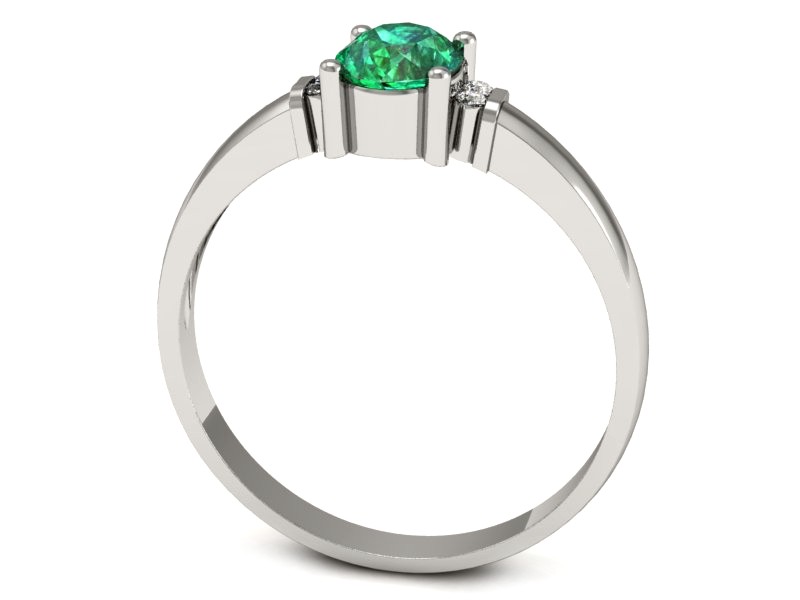 Złoty pierścionek ze szmaragdem i brylantami - P15214bszm — zdjęcie 3