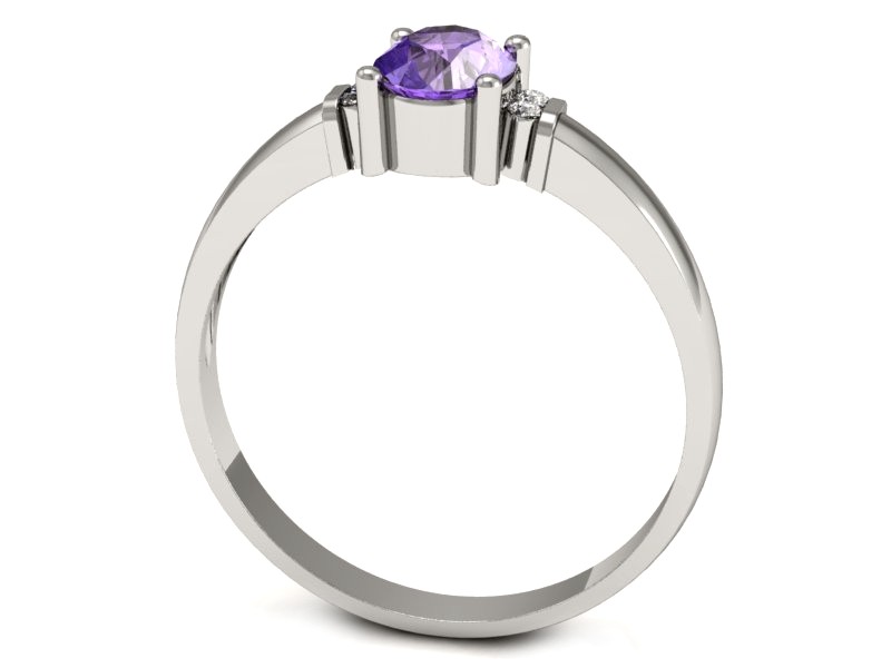 Pierścionek z tanzanitem białe złoto z brylantami - P15214bt — zdjęcie 3