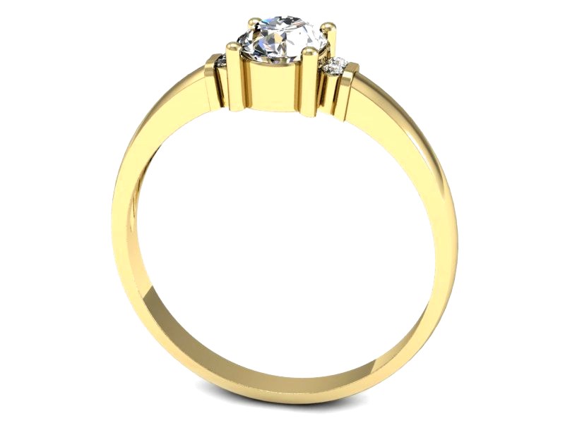 Złoty pierścionek z diamentami żółte złoto - P15214z — zdjęcie 3