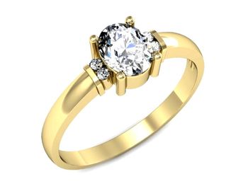 Złoty Pierścionek z diamentami żółte złoto 585 - P15214z - 1