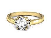 Złoty Pierścionek z diamentami żółte złoto 585 - P15214z - 2