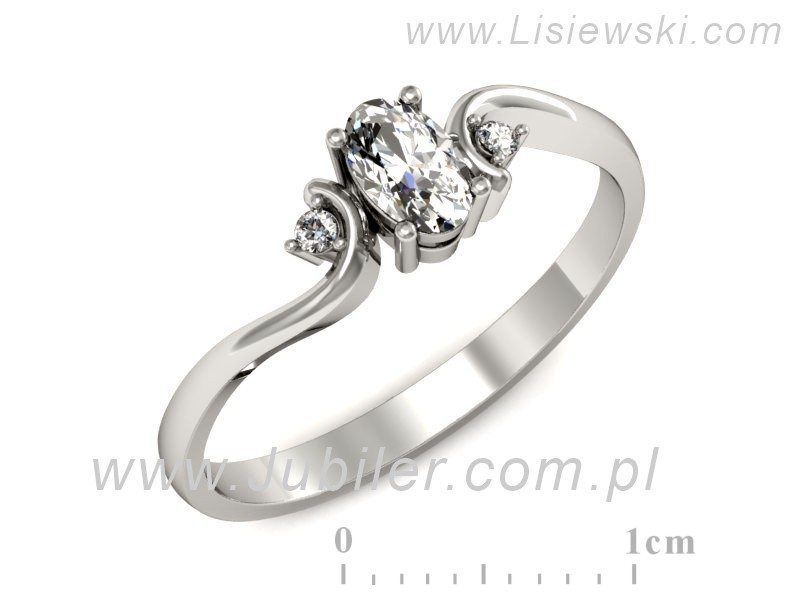 Złoty pierścionek z diamentami białe złoto - P15215b