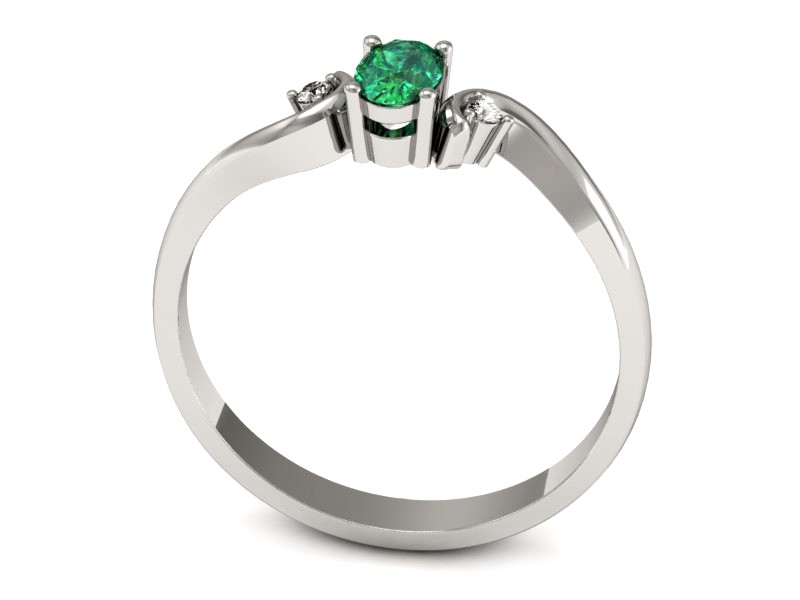 Złoty pierścionek ze szmaragdem i brylantami - P15215bszm — zdjęcie 3