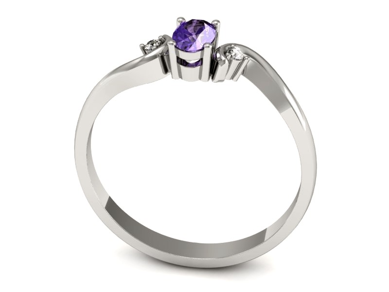 Pierścionek z tanzanitem białe złoto z brylantami - P15215bt — zdjęcie 3