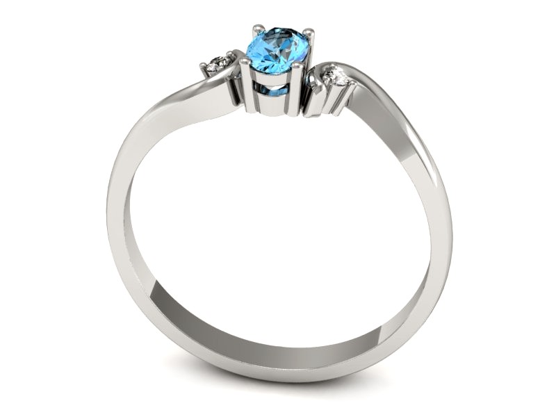 Złoty pierścionek z topazem i brylantami - P15215btp — zdjęcie 3