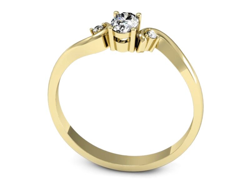 Złoty pierścionek z diamentami żółte złoto - P15215z — zdjęcie 3